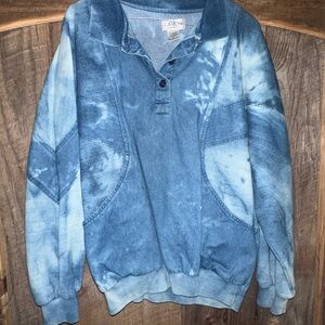 Blue Denim Tie-Dye Sweatshirt